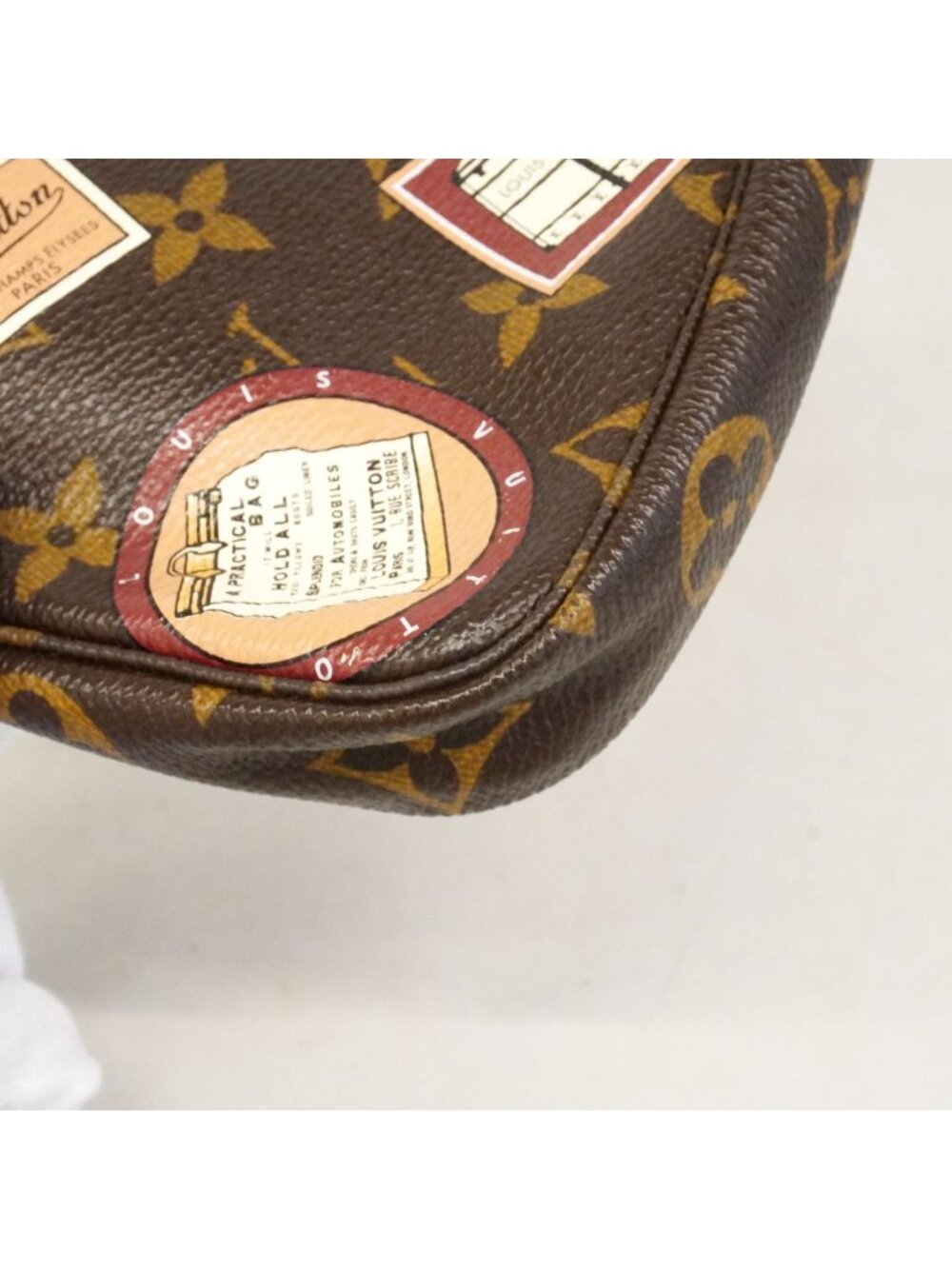 Louis Vuitton Pouch Monogram Patch Mini Pochette Accessoires Brown Multicolor - Picture 6 of 8